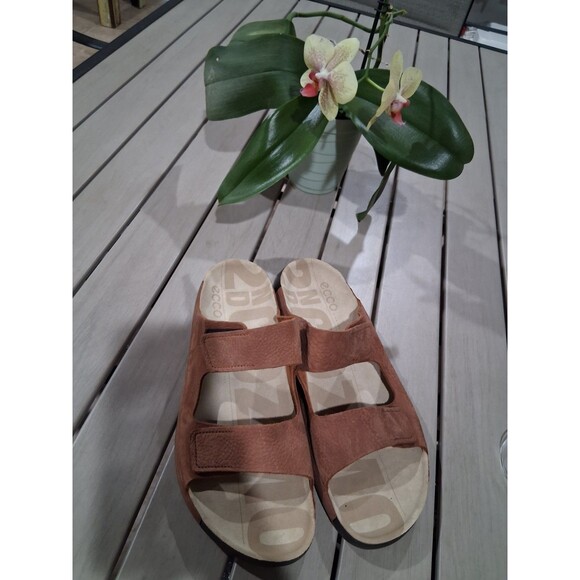 ECCO 2nd Cozmo Mens Sz EU 46 US 12-12.5 Brown 3 Band Ankle Open Toe Sandals SB6 main image 8